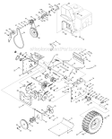Drive System Diagram and Parts List for 31AH97P7 2010 Troy-Bilt Snow Blower
