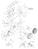 Drive System Diagram and Parts List for 31AM62N2 2008 Troy-Bilt Snow Blower