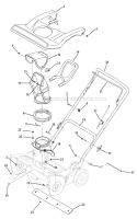 Shroud, Chute, Handle & Auger Housing Diagram and Parts List for 31AS2P5C 2010 Troy-Bilt Snow Blower
