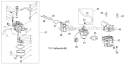 Carburetor Diagram and Parts List for 31AS2T5F766 2012 Troy-Bilt Snow Blower