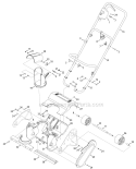 Frame Handle and Chute Diagram and Parts List for 31B-050-711 2012 Troy-Bilt Snow Blower