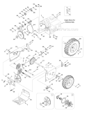 Drive System Diagram and Parts List for 31BM63P3766 2011 Troy-Bilt Snow Blower