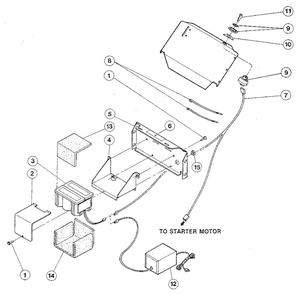 Electric Start Items Diagram and Parts List for V000100  Troy-Bilt Lawn Mower