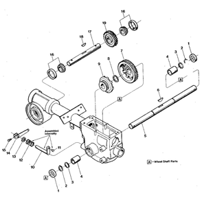 Wheel Shaft, Eccentric Shaft And Tiller Shaft Assemblies Diagram and Parts List for PONYSERIAL#S20312ANDUP  Troy-Bilt Tiller