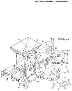 Decals Diagram and Parts List for TOMAHAWK T5300100 AND UP Troy-Bilt Chipper Shredder