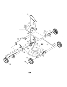 Wheel Assembly Diagram and Parts List for 834  Troy-Bilt Lawn Mower