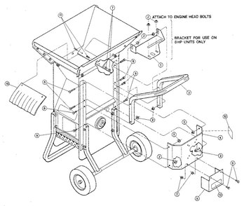 Drawing Four Diagram and Parts List for SUPER TOMAHAWK 4HP  Troy-Bilt Chipper Shredder