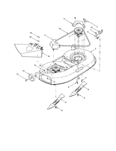 Spindle Assembly Diagram and Parts List for J689  Troy-Bilt Lawn Tractor