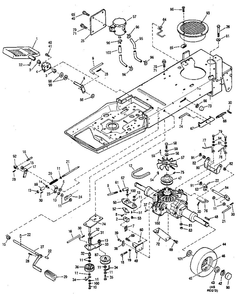 Hydrostatic And Brake Assembly Diagram and Parts List for 98725943  Troy-Bilt Lawn Tractor