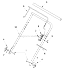 Handle Assembly Diagram and Parts List for 521 2003 Troy-Bilt Snow Blower