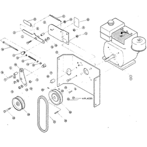 Engine Diagram and Parts List for W836276  Troy-Bilt Chipper Shredder