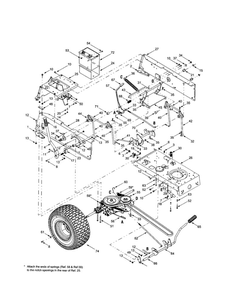 Deck Diagram and Parts List for J689  Troy-Bilt Lawn Tractor