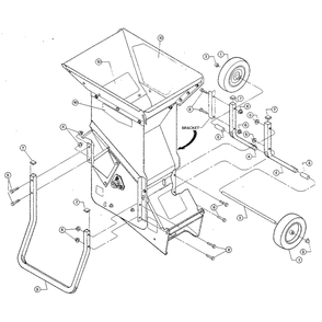 Wheel Assembly Diagram and Parts List for W517025  Troy-Bilt Chipper Shredder
