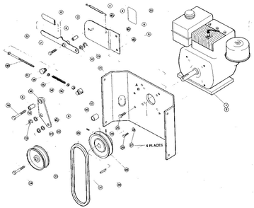 Engine Diagram and Parts List for TOMAHAWK 4HP  Troy-Bilt Chipper Shredder