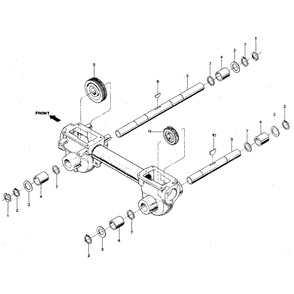 Wheel Shaft And Tiller Shaft Assemblies Diagram and Parts List for TUFFYSERIAL#XD0100&UP  Troy-Bilt Tiller