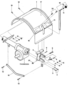 Hood, Bracket And Depth Regulator Diagram and Parts List for PONY S20312 AND UP Troy-Bilt Tiller