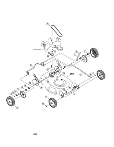 Wheel Assembly Diagram and Parts List for 836  Troy-Bilt Lawn Mower