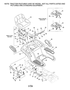 Fender/Seat Diagram and Parts List for 60TG  Troy-Bilt Lawn Tractor