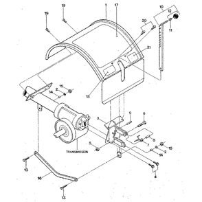 Hood, Bracket And Depth Regulator Diagram and Parts List for JUNIORSERIAL#M0100970ANDUP  Troy-Bilt Tiller