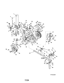 Log Splitter Assembly Diagram and Parts List for 570  Troy-Bilt Log Splitter
