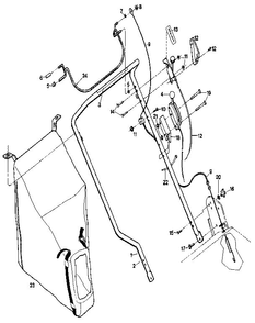Handle Assembly Diagram and Parts List for 47280  Troy-Bilt Chipper Shredder