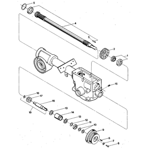 Drive Shaft And Input Pinion Shaft Diagram and Parts List for JUNIORSERIAL#M74690ANDUP  Troy-Bilt Tiller
