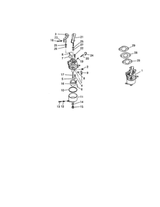 Carburetor Diagram and Parts List for 01923  Troy-Bilt Generator