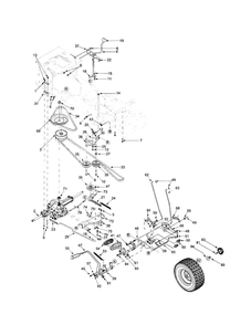 Transmission Section Diagram and Parts List for 13AJ609G766 2003 Troy-Bilt Lawn Mower
