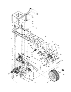 Drive System Diagram and Parts List for 609  Troy-Bilt Lawn Tractor
