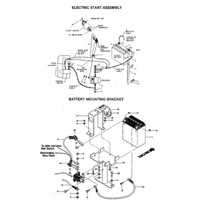 Electric Start Assembly Diagram and Parts List for JUNIORSERIAL#M74690ANDUP  Troy-Bilt Tiller