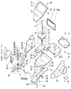 Chassis Components, Drive Arm, Cutter Bar Support, And Flywh Diagram and Parts List for 88992  Troy-Bilt Lawn Mower