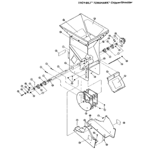 Main Frame Diagram and Parts List for T5300100  Troy-Bilt Chipper Shredder