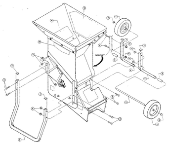 Wheel Assembly Diagram and Parts List for TOMAHAWK 5HP W517025 AND UP Troy-Bilt Chipper Shredder