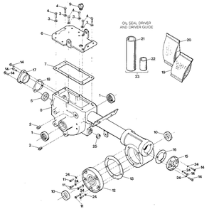 Transmission Housing, Covers, Seals, Gaskets And Plugs Diagram and Parts List for JUNIORSERIAL#M74690ANDUP  Troy-Bilt Tiller