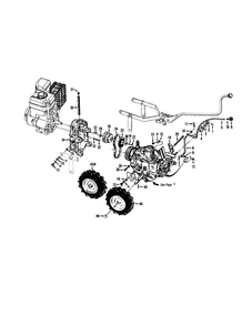 Speed Lever/Belt Drive/Engines/Wheels Diagram and Parts List for 21AE682L766 2003 Troy-Bilt Tiller