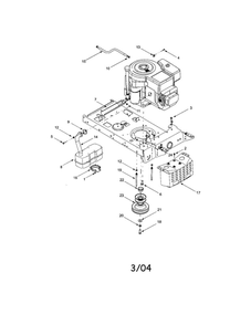 Muffler Diagram and Parts List for J689  Troy-Bilt Lawn Tractor