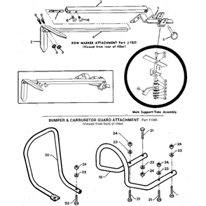 Row Marker Attachment Diagram and Parts List for JUNIORSERIAL#M74690ANDUP  Troy-Bilt Tiller