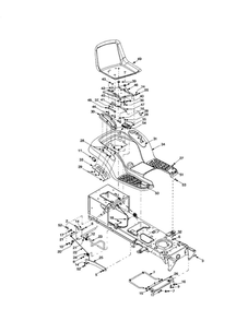 Seat/Fender Diagram and Parts List for X609G  Troy-Bilt Lawn Tractor