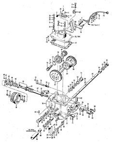 Power Unit Transmission Assemblies Diagram and Parts List for 900039  Troy-Bilt Tiller
