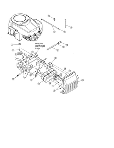 Muffler Shield Assembly Diagram and Parts List for 60TG  Troy-Bilt Lawn Tractor