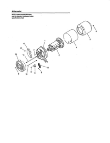 Alternator Diagram and Parts List for R030477  Troy-Bilt Generator