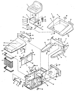 Body Work And Trim Assembly Diagram and Parts List for 98725943  Troy-Bilt Lawn Tractor