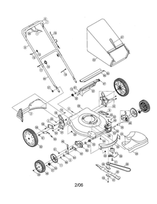Handle/Wheels/Housing Diagram and Parts List for 556  Troy-Bilt Lawn Mower