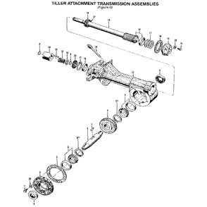 Tiller Attachment Transmission Assemblies Diagram and Parts List for 00950727  Troy-Bilt Tiller