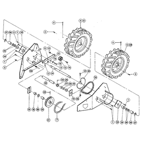 Wheel Drive Mechanism/Wheels Diagram and Parts List for A0000100  Troy-Bilt Lawn Mower