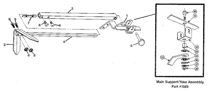 Row Marker Attachment Diagram and Parts List for 900039  Troy-Bilt Tiller