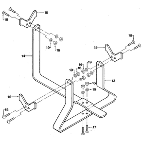Tine Attachment Cradle Diagram and Parts List for HORSESERIALNO857037ANDUP  Troy-Bilt Tiller