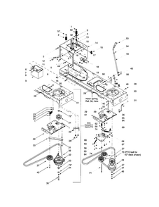 Power Take-Off System Diagram and Parts List for 609  Troy-Bilt Lawn Tractor