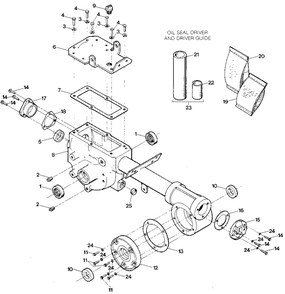 Transmission Housing, Covers, Seals, Gaskets And Plugs Diagram and Parts List for JUNIOR M74690 AND UP Troy-Bilt Tiller