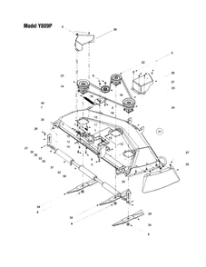 50 Inch Deck Assembly Diagram and Parts List for V809H  Troy-Bilt Lawn Tractor